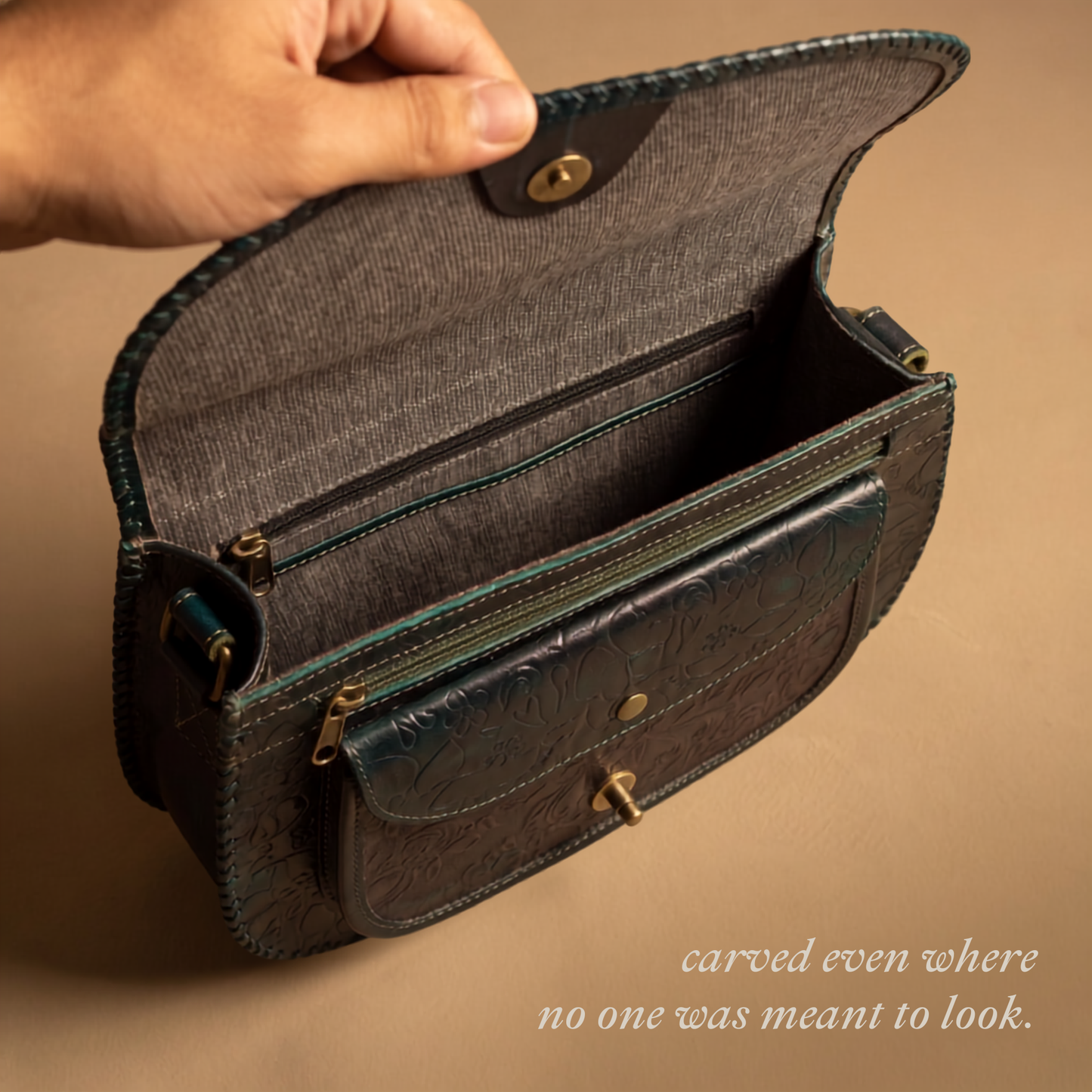 Medallion Crossbody - Forest-Ink