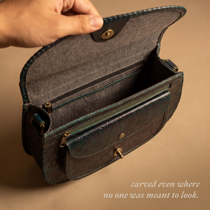Medallion Crossbody - Forest-Ink
