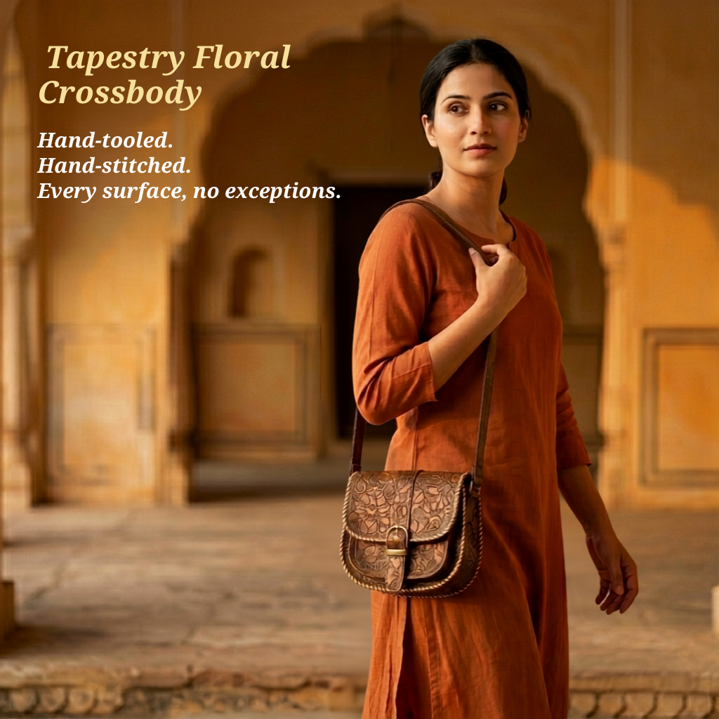 Tapestry Floral Crossbody Bag