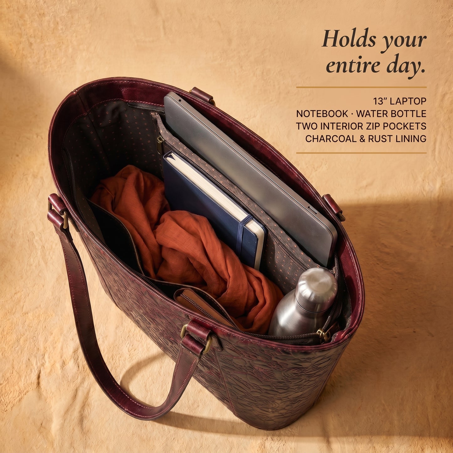 Deep Red Mughal Tote