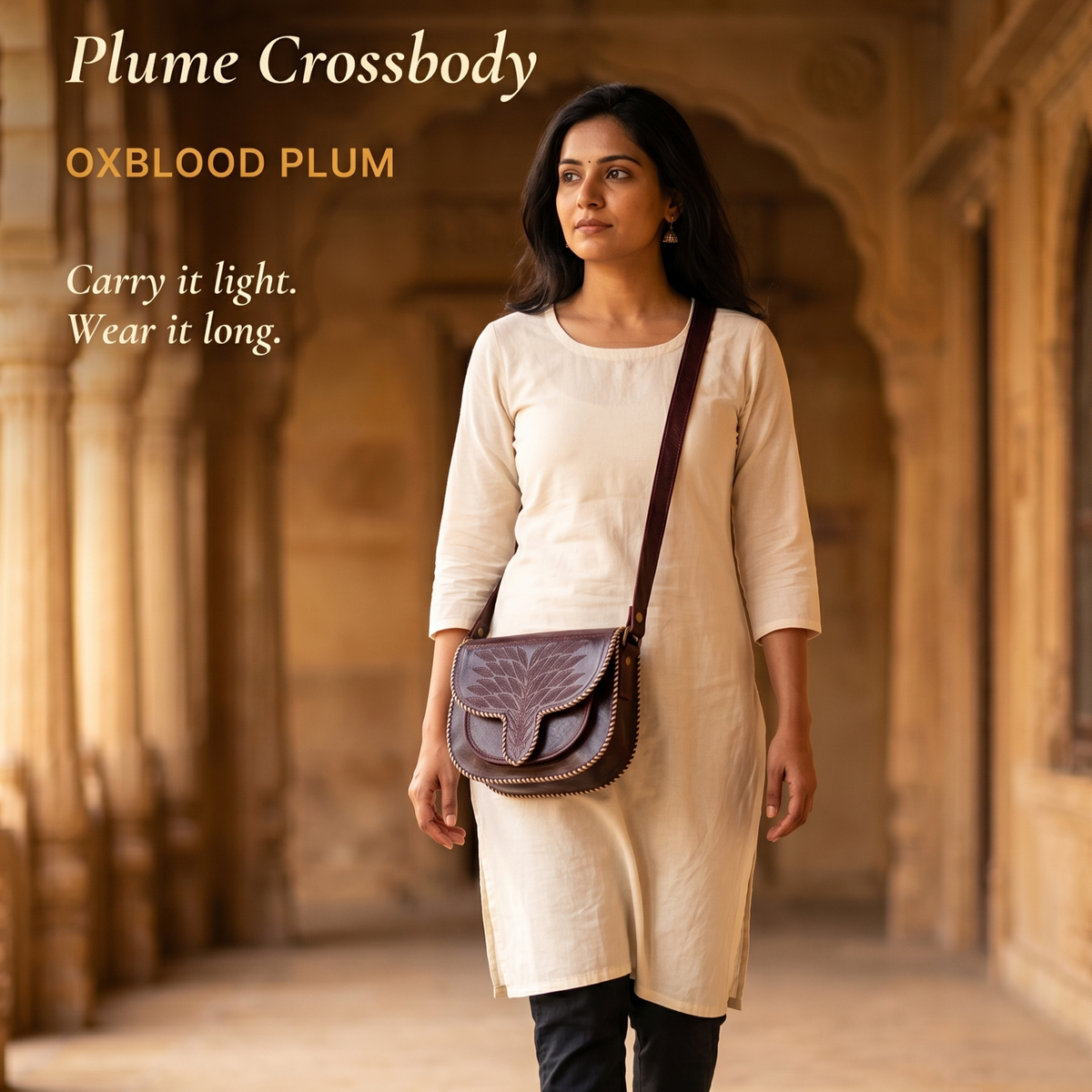 Oxblood Plume Crossbody