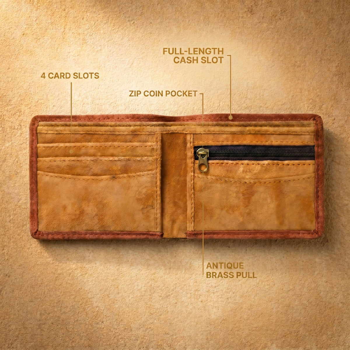 Chestnut Brown Bifold Wallet