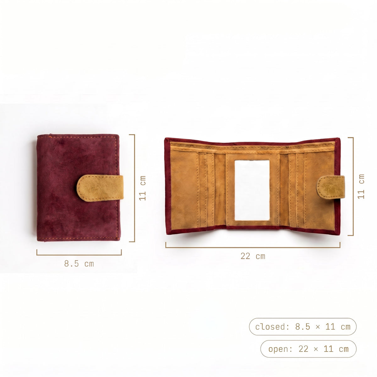 Burgundy Trifold Wallet
