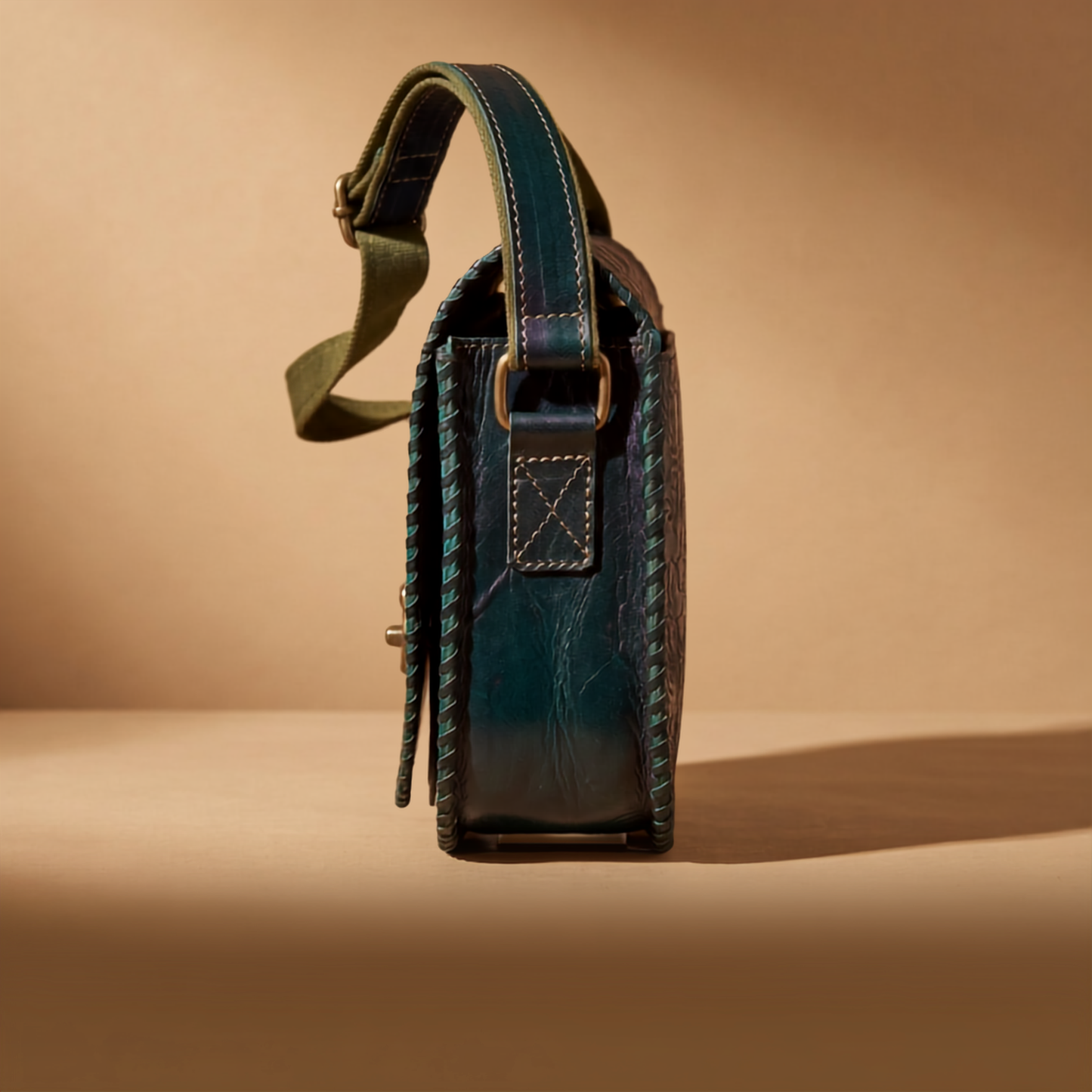 Medallion Crossbody - Forest-Ink